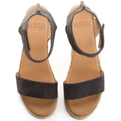 Abarca Shoes Alpargatas Con Cuñas^Alpargatas Cuna Piel Mallorca Gris