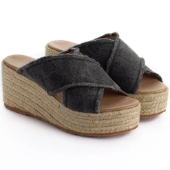 Abarca Shoes Alpargatas Con Cuñas^Alpargatas Cuna Rodas Negro