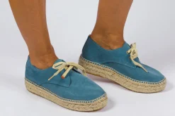 Abarca Shoes Alpargatas De Verano^Blucher Piel Cielo