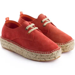 Abarca Shoes Alpargatas Con Cordones^Blucher Piel Coral