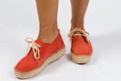 Abarca Shoes Alpargatas Con Cordones^Blucher Piel Coral