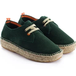 Abarca Shoes Alpargatas De Verano^Blucher Piel Esmeralda