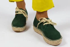 Abarca Shoes Alpargatas De Verano^Blucher Piel Esmeralda