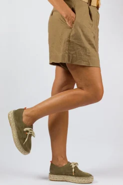 Abarca Shoes Alpargatas Con Cordones^Blucher Piel Kaki