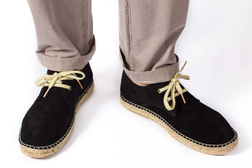 Abarca Shoes Alpargatas Blucher^Blucher Piel Negro