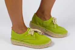 Abarca Shoes Alpargatas Con Cordones^Blucher Piel Pistacho