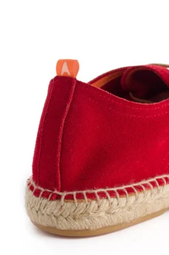 Abarca Shoes Alpargatas De Verano^Blucher Piel Rojo