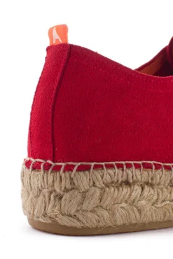 Abarca Shoes Alpargatas De Verano^Blucher Piel Rojo 556