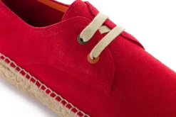 Abarca Shoes Alpargatas Con Cordones^Blucher Piel Rojo 556