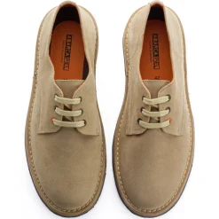 Abarca Shoes Zapatos De Piel^Blucher Piel Serraje Beige