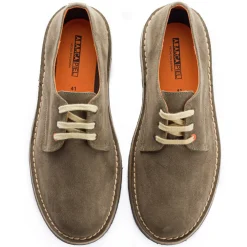 Abarca Shoes Zapatos Blucher^Blucher Piel Serraje Gris Verde