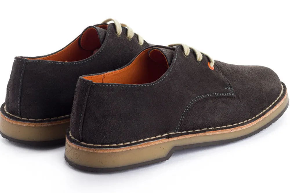 Abarca Shoes Zapatos De Piel^Blucher Piel Serraje Gris