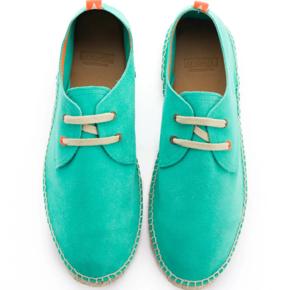 Abarca Shoes Alpargatas Blucher^Blucher Piel Turquesa