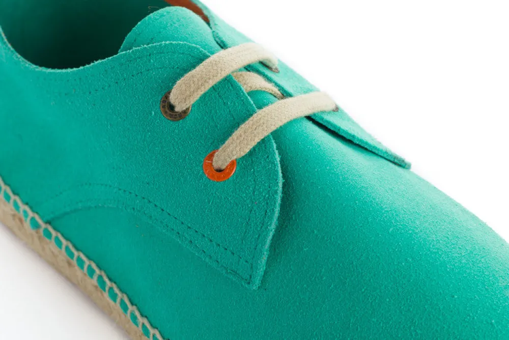 Abarca Shoes Alpargatas Blucher^Blucher Piel Turquesa