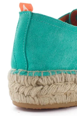 Abarca Shoes Alpargatas Con Cordones^Blucher Piel Turquesa