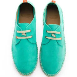 Abarca Shoes Alpargatas Con Cordones^Blucher Piel Turquesa