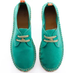 Abarca Shoes Alpargatas De Verano^Blucher Piel Turquesa