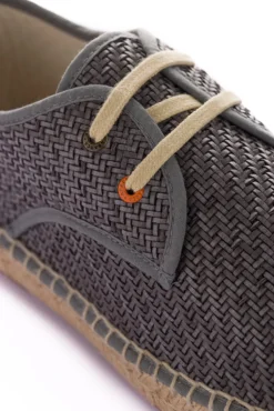 Abarca Shoes Alpargatas Con Cordones^Blucher Rafia Gris