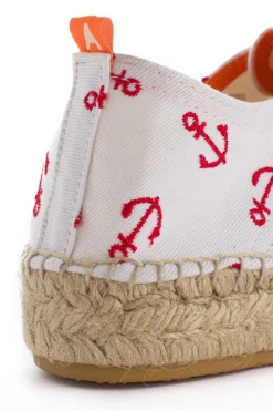 Abarca Shoes Alpargatas De Verano^Blucher Terra Anclas Blanco