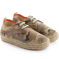 Abarca Shoes Alpargatas De Verano^Blucher Terra Camuflaje Camel