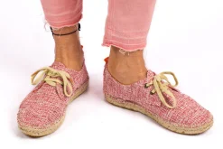 Abarca Shoes Alpargatas De Verano^Blucher Terra Casa Blanca Rojo