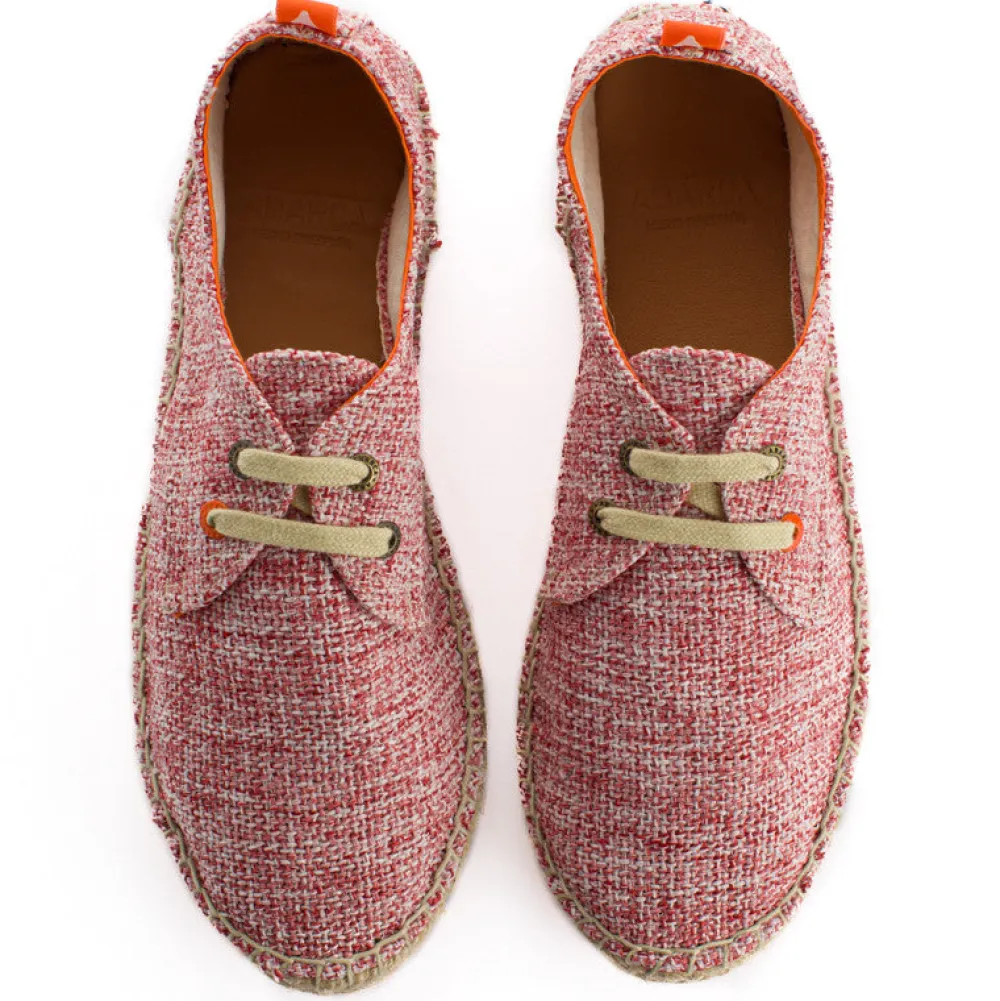 Abarca Shoes Alpargatas Con Cordones^Blucher Terra Casa Blanca Rojo