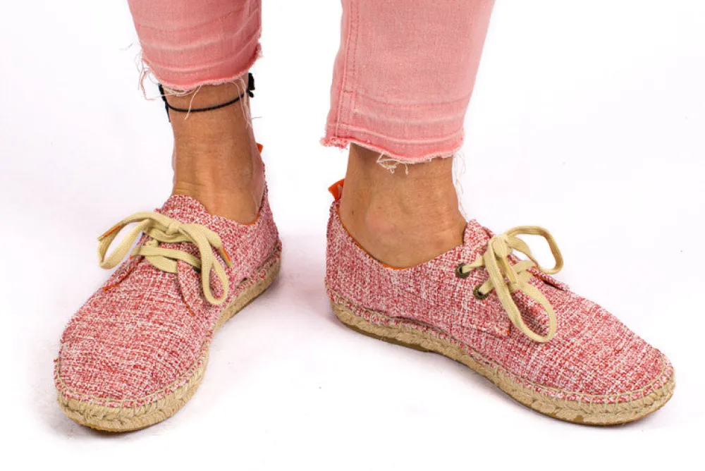 Abarca Shoes Alpargatas Con Cordones^Blucher Terra Casa Blanca Rojo