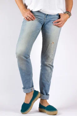 Abarca Shoes Alpargatas De Verano^Camping Piel Aguamar