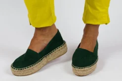 Abarca Shoes Alpargatas De Verano^Camping Piel Esmeralda