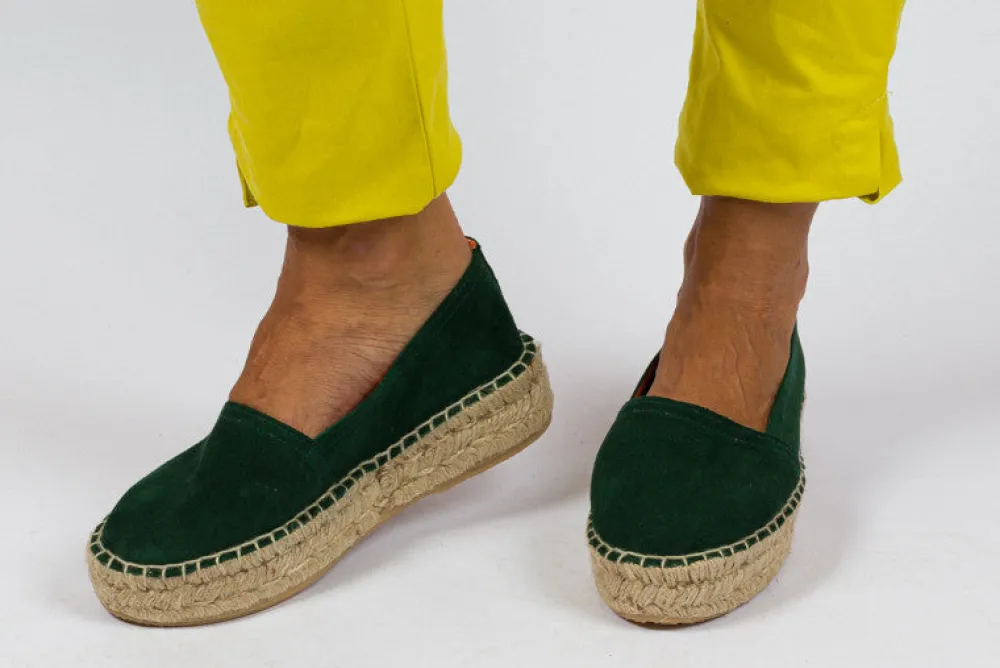 Abarca Shoes Alpargatas Yute^Camping Piel Esmeralda