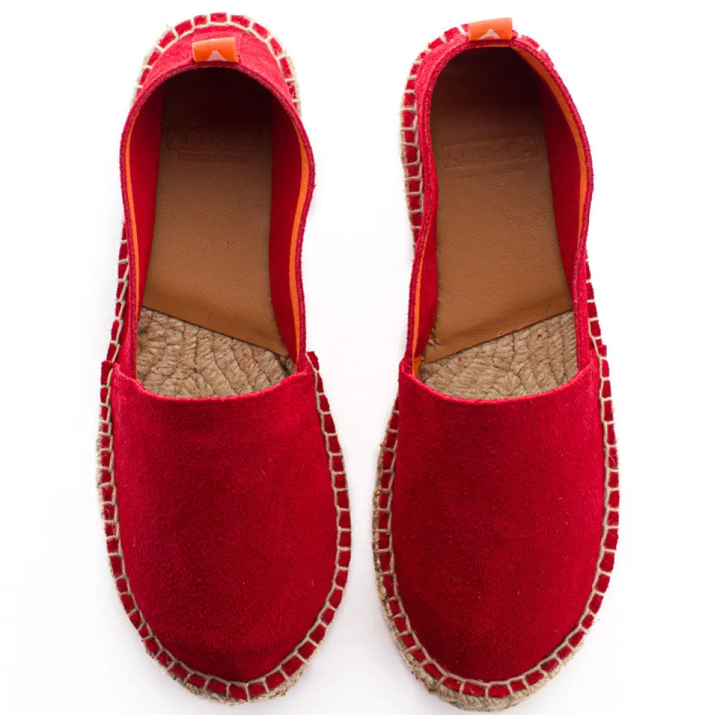Abarca Shoes Alpargatas Yute^Camping Piel Rojo Para Mujer