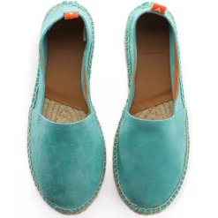 Abarca Shoes Alpargatas De Verano^Camping Piel Turquesa