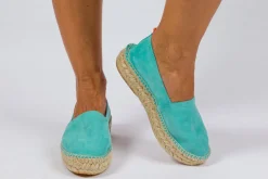 Abarca Shoes Alpargatas De Verano^Camping Piel Turquesa