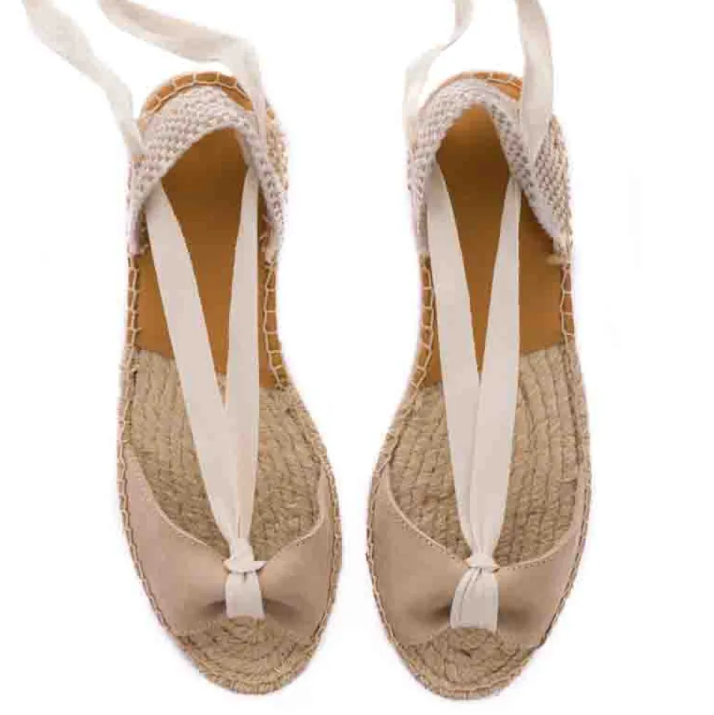 Abarca Shoes Alpargatas Yute^Menorquinas Cinta Nobuck Hielo