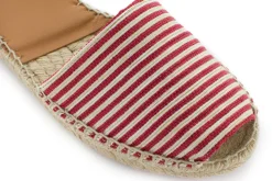 Abarca Shoes Alpargatas De Verano^Menorquinas Piel Con Rayas Rojas