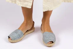 Abarca Shoes Menorquinas^Menorquinas Piel Con Rayas Azules