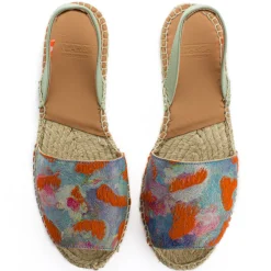 Abarca Shoes Alpargatas De Verano^Menorquinas Piel Fantasia Naranja