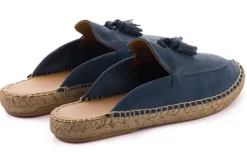 Abarca Shoes Alpargatas De Verano^Mocasín Abierto Borlas Piel Aguamar