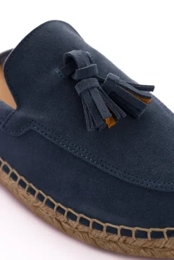 Abarca Shoes Alpargatas De Verano^Mocasín Abierto Borlas Piel Aguamar