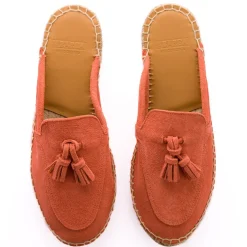 Abarca Shoes Alpargatas De Verano^Mocasín Abierto Borlas Piel Coral