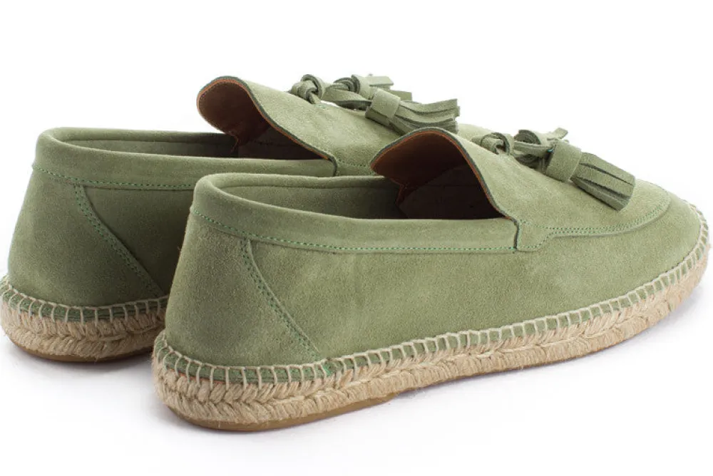 Abarca Shoes Alpargata Mocasín^Mocasín Borlas Piel Menta