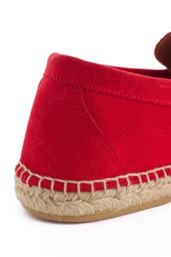 Abarca Shoes Alpargatas De Verano^Mocasín Borlas Piel Rojo