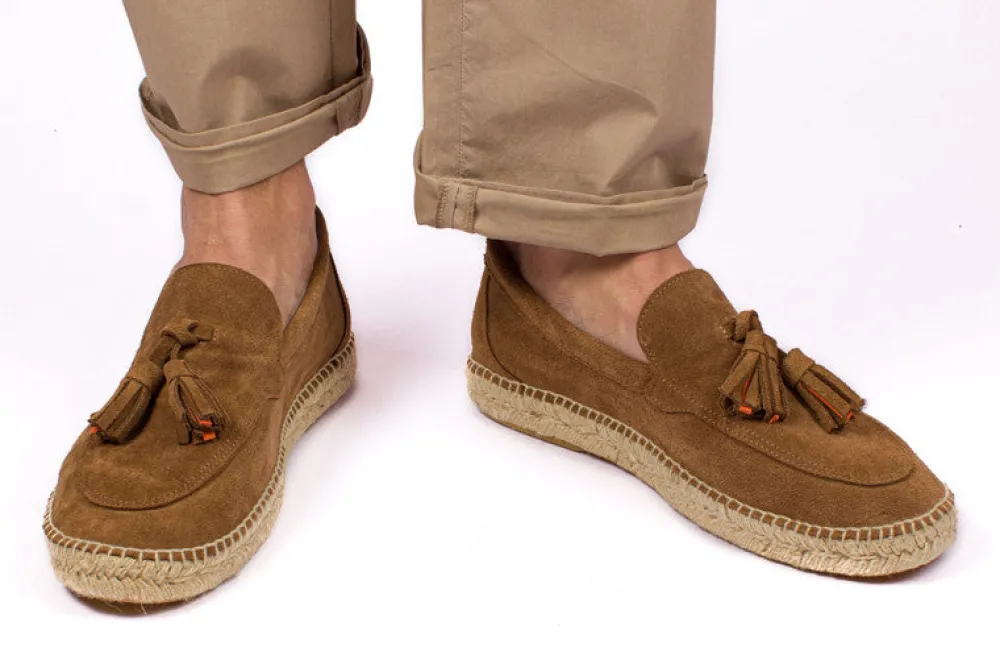 Abarca Shoes Alpargata Mocasín^Mocasín Borlas Piel Tierra