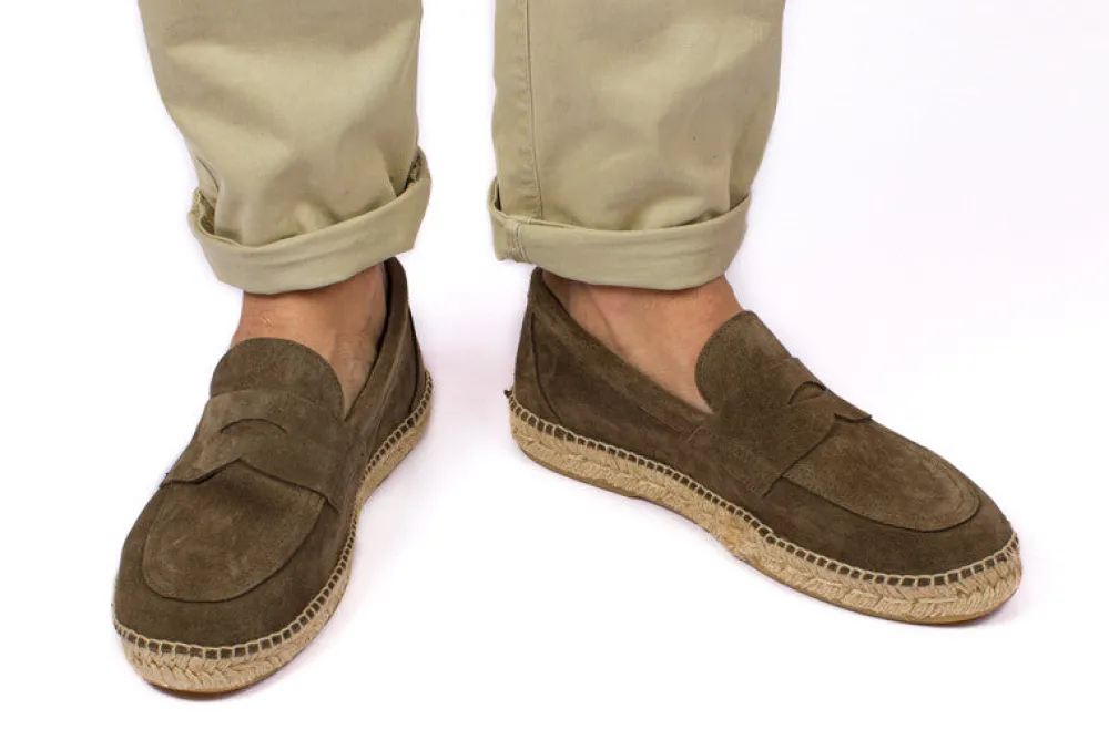 Abarca Shoes Alpargata Mocasín^Mocasín Piel Kaki 19