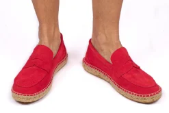 Abarca Shoes Alpargatas De Verano^Mocasín Piel Rojo