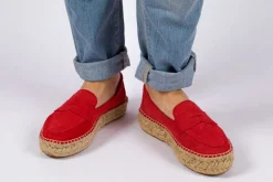 Abarca Shoes Alpargata Mocasín^Mocasín Piel Rojo 556