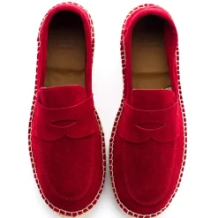 Abarca Shoes Alpargatas De Verano^Mocasín Piel Rojo Ingles