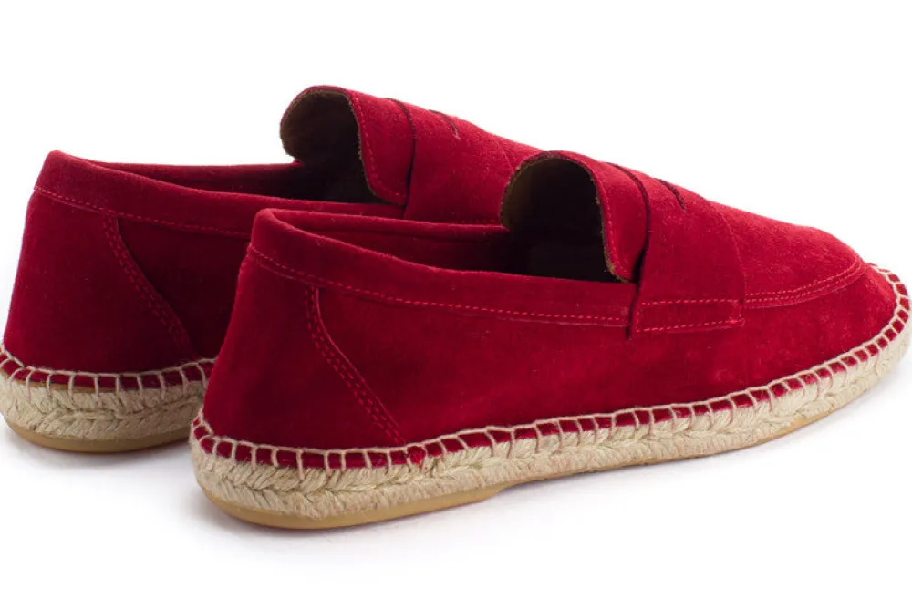 Abarca Shoes Alpargata Mocasín^Mocasín Piel Rojo Ingles