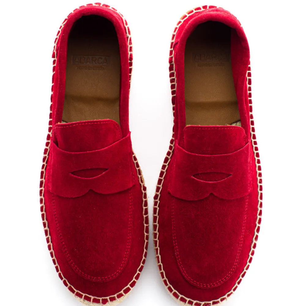 Abarca Shoes Alpargata Mocasín^Mocasín Piel Rojo Ingles