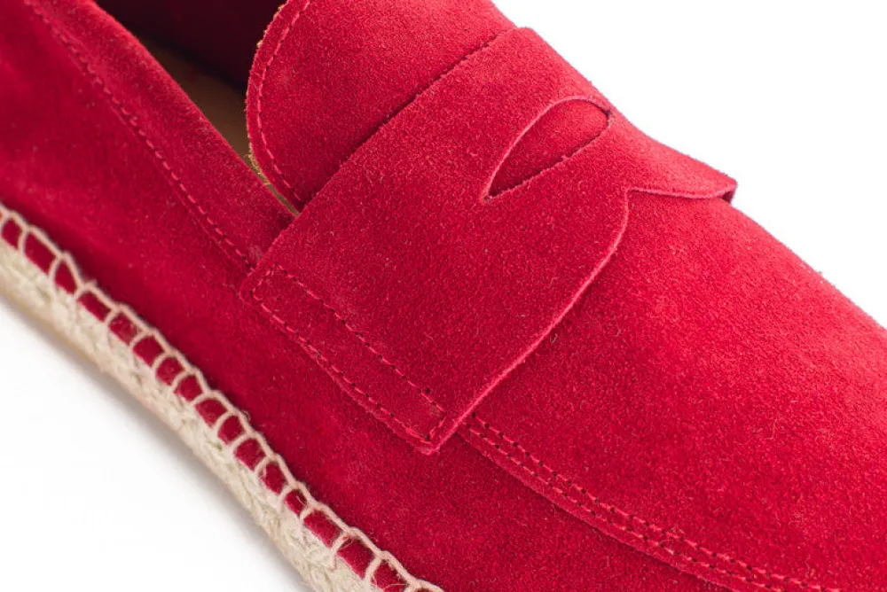 Abarca Shoes Alpargata Mocasín^Mocasín Piel Rojo Ingles